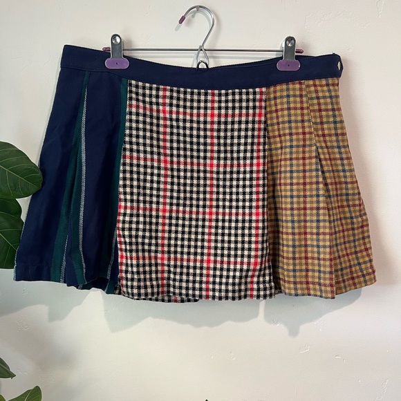 Rowing Blazers Dresses & Skirts - Rowing Blazers Navy and Plaid Mini Skirt